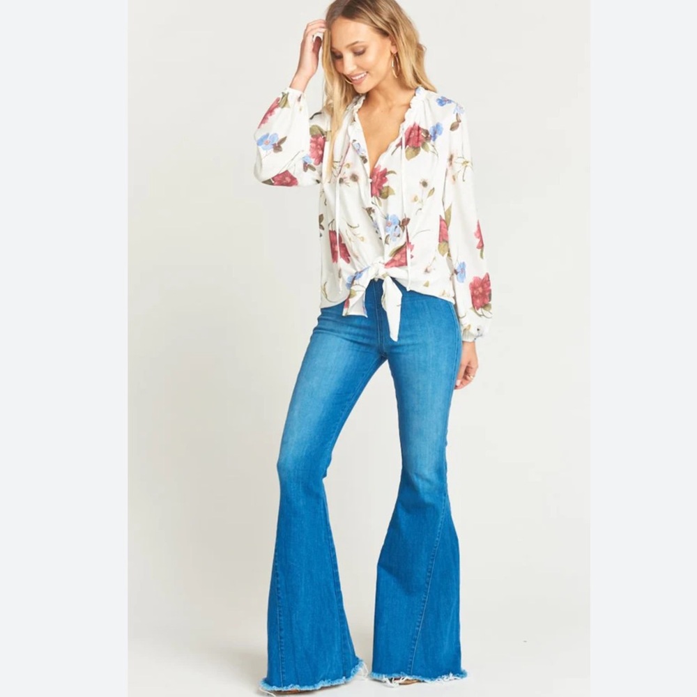 Show Me Your MuMu Alicia Tunic Top Floral Long Sleeve Size Small